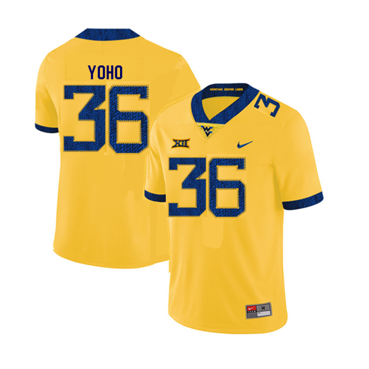 NCAA Men's Nick Yoho West Virginia Mountaineers Yellow #36 Nike Stitched Football College Authentic Jersey WQ23O80OF